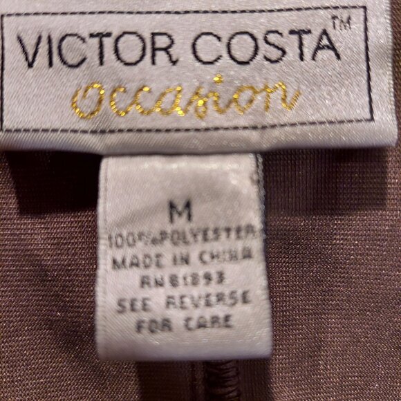 Victor Costa Occasion Velvet Jacket Womens M Brown Snaps Ruffle formal party - Picture 15 of 15